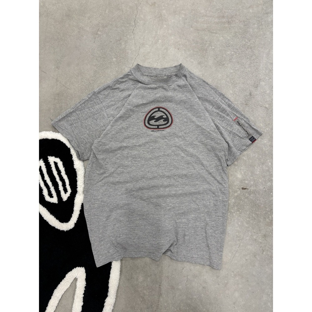 Vintage Billabong T-Shirt Heather Grey Logo Surf Skate Mens Medium